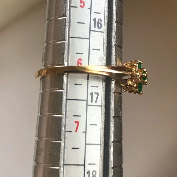 Final ✨ 14K Solid Gold/Diamonds Flower Cluster Ring ESTATE - Picture 4 of 9